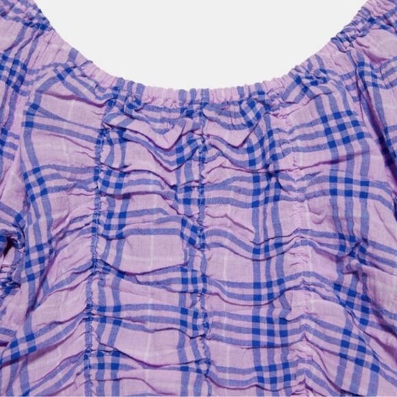 ZARA CROPPED PLAID TOP - Picture 5 of 6